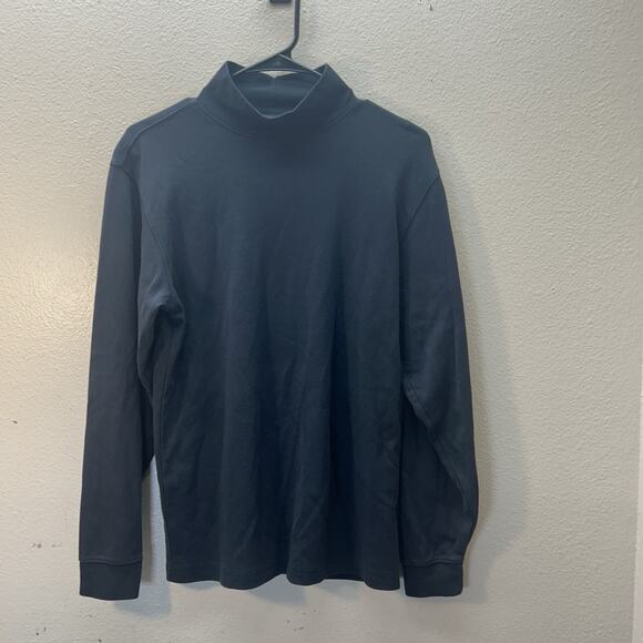 LL Bean Shirt Men’s SZ S Black Mock Neck Long Sleeve Casual Base Layer Tee - Picture 1 of 4